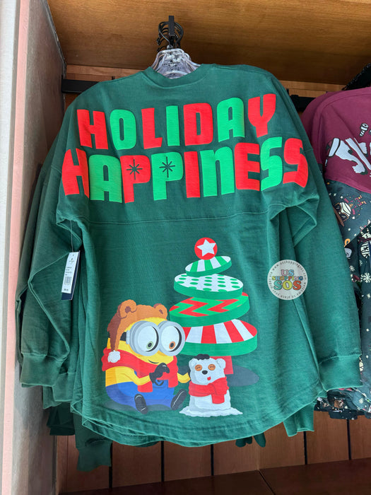 Universal Studios - Christmas 2025 - Minions Spirit Jersey “Holiday Happiness” Green Pullover (Adult)