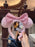 HKDL - Minnie Mouse Sequin Bow Fluffy Ear Headband (Color: Pink)