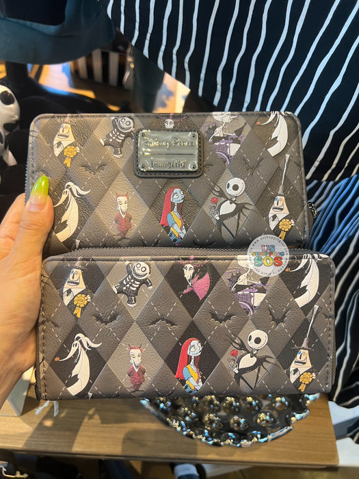 DLR/WDW - Tim Burton’s The Nightmare Before Christmas - Loungefly All-Over-Print-Character Diamond Pattern Long Wallet