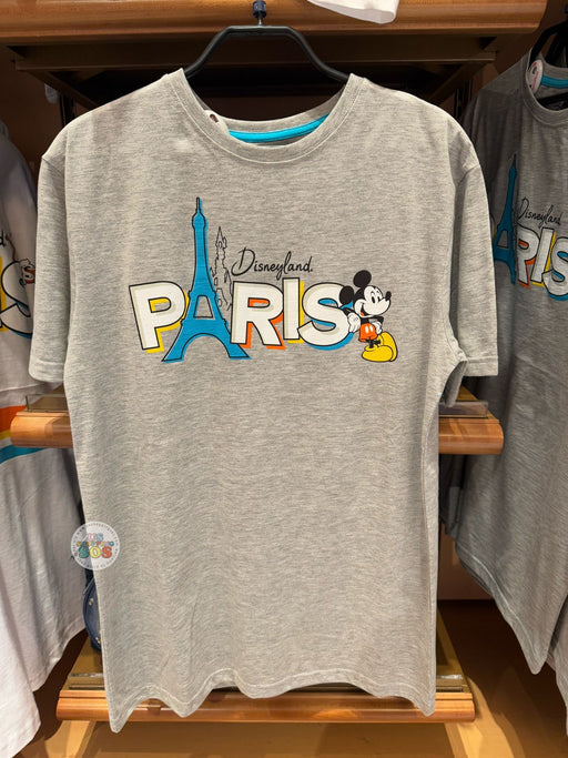 DLP - Mickey Mouse Disneyland Paris Logo T Shirt for Adults (Color: Grey)