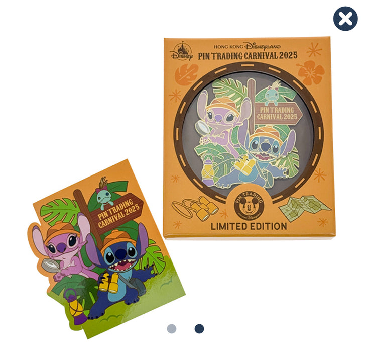 HKDL - Badge Exchange Carnival 2025 Badge Ambassador Limited Edition Badge Signed Card - Stitch, Angel & Scrump Limited Edition 600 Pin Badge
