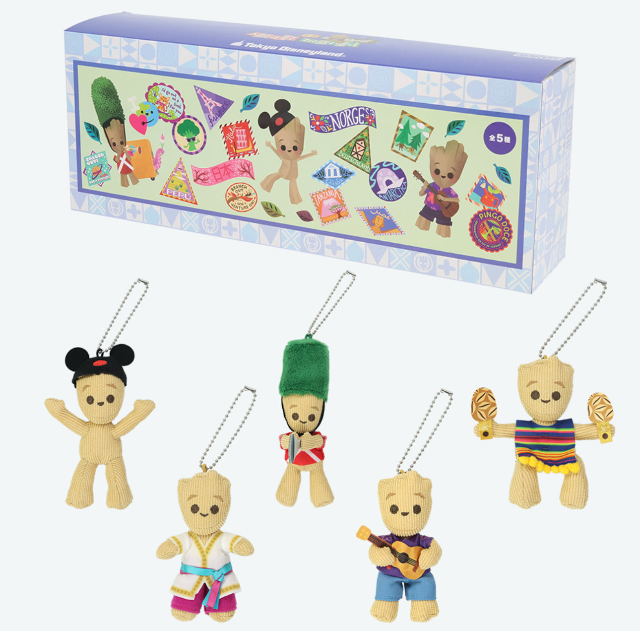 TDR - "It's a Small World with Groot x Marvel" Collection x Mystery Plush Keychain Whole Set of 5 (Release Date: Dec 26, 2025)