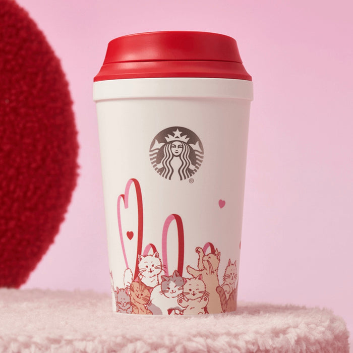 Starbucks China - Valentine’s Pink Kitty 2024 - 25O. Kitty Plastic ToGo Tumbler 320ml