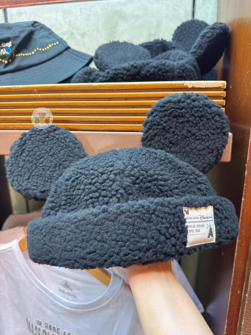 HKDL - Hong Kong Disneyland Mickey Mouse Ears Fleece Beanie for Adults Color: Black