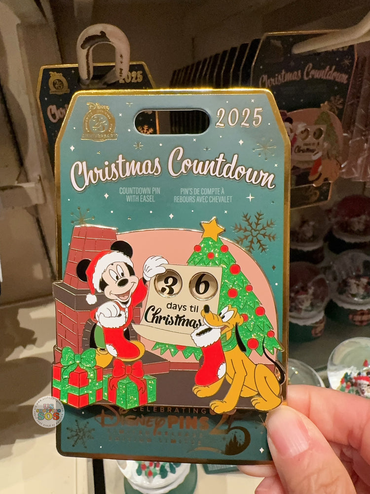 HKDL - 2025 Mickey & Friends Christmas x Mickey and Pluto Festive Countdown Pin