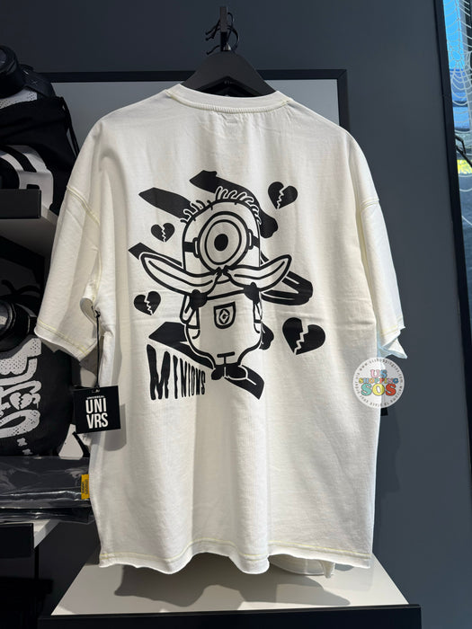 Universal Studios - UNIVRS Banana Minions White Graphic T-shirt (Adult)