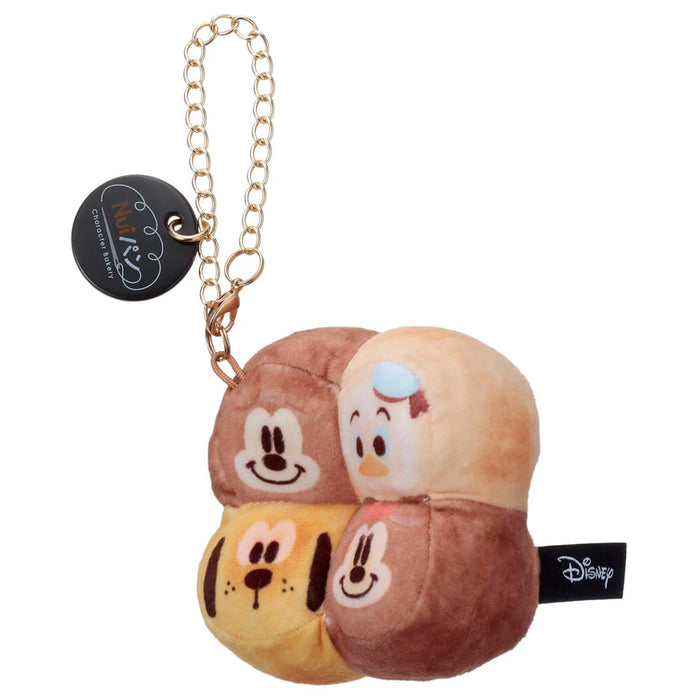 Japan Takara Tomy - Nui Pan Plush Keychain,  Pull-Apart Bread - Mickey Mouse, Minnie Mouse, Donald Duck, Pluto