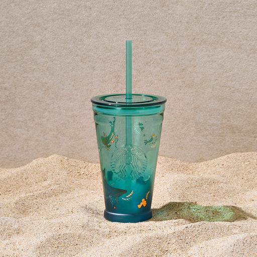 Recycled Glass Cold Cup Tumbler Green 473ml - Japanese Starbucks