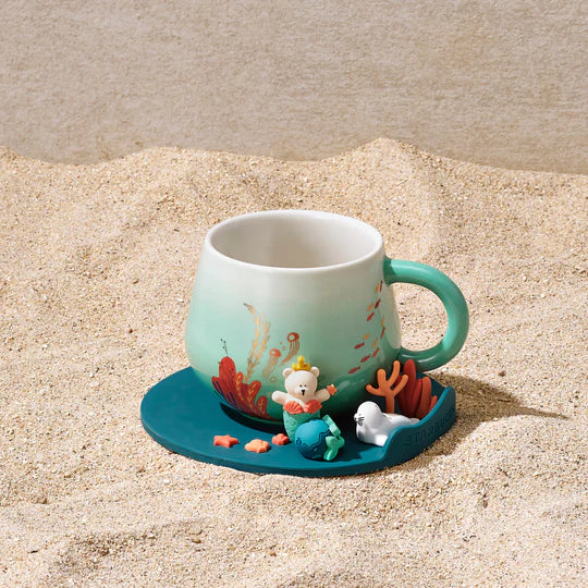 Starbucks Coffee 10 oz. White Ceramic Travel Mug Tumbler w/ Siren Mermaid  Logo