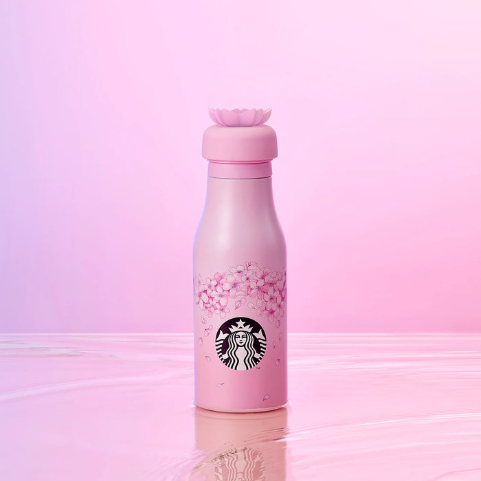 Starbucks Hong Kong - Sakura Cherry Blossom 2024 Collection x CHERRY BLOSSOM PETALS W/FLOWER LID SS WATERBOTTLE 16OZ