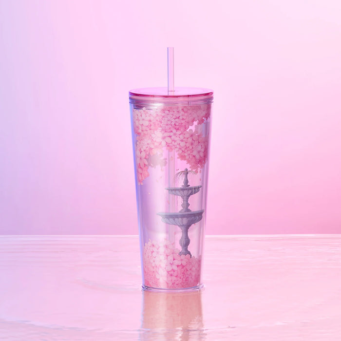 Starbucks Hong Kong - Sakura Cherry Blossom 2024 Collection x CHERRY BLOSSOM SECRET GARDEN FOUNTAIN COLD CUP 24OZ