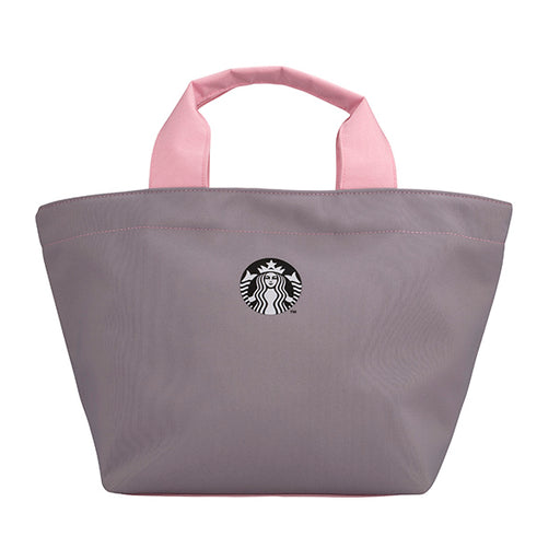 Starbucks Taiwan - Cherry Blossom Sakura 2024 - 37. Grey & Pink Contrast Logo Bag