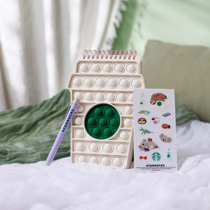 Starbucks Hong Kong - 2026 Easy, Breezy, A little Lazy Collection x CUP SHAPE SILICON PRESS NOTEBOOK SET