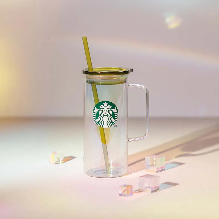 Starbucks Hong Kong - 2026 Tropical Whimsy Collection x GLASS MUG WITH STRAW LID 20OZ