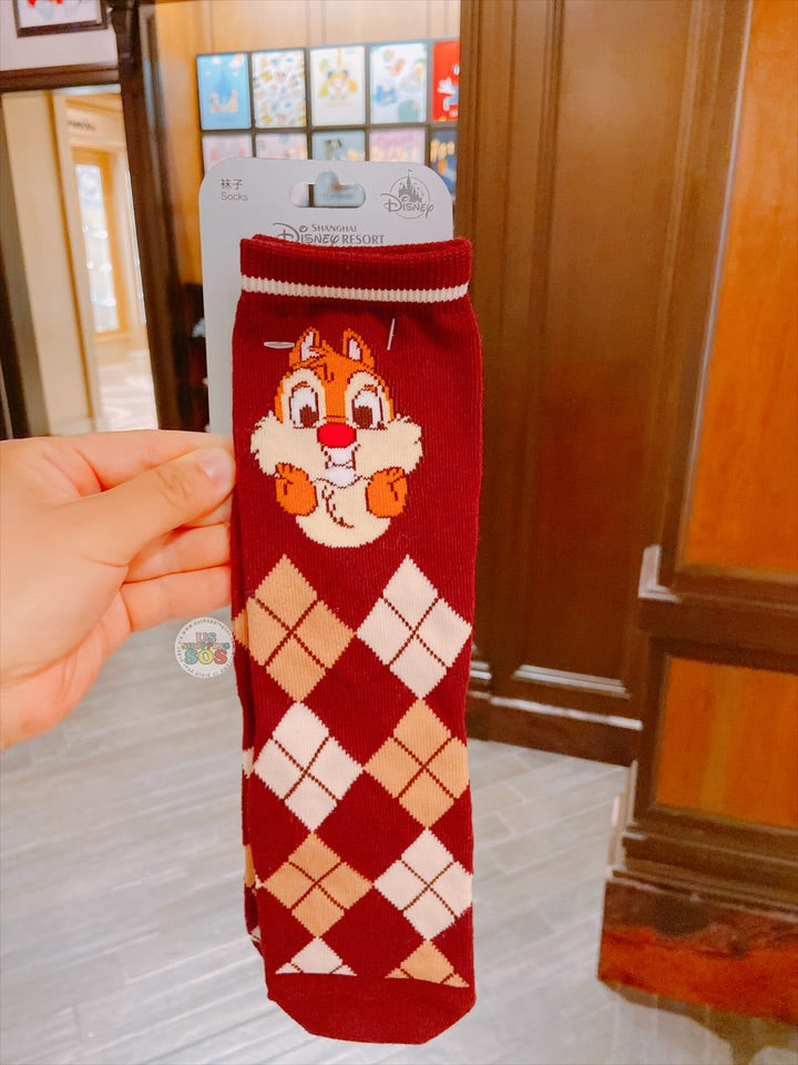 SHDL - Campus Style x Chip & Dale Checkered Pattern Socks for Adults