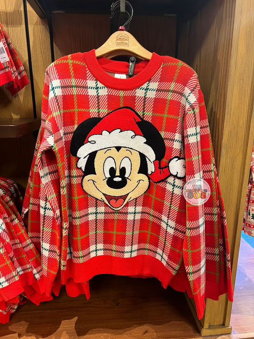 DLR/WDW - Christmas 2025 - Santa Mickey Plaid Knitted Sweater (Adult)