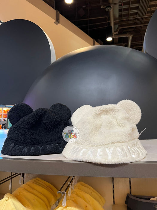 DLR/WDW - Mickey Mouse Fluffy Sherpa White Ear Bucket Hat (Adult 58cm)