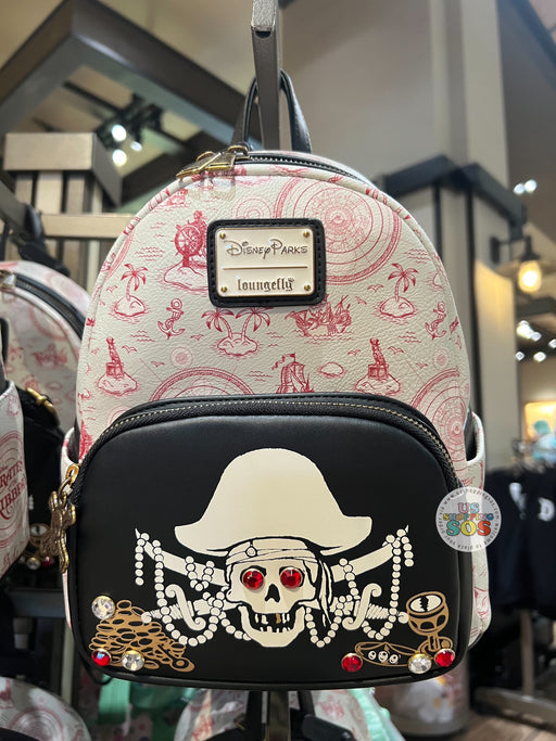DLR/WDW - Pirates if the Caribbean Loungefly Logo with Stones Glow-In-Dark Backpack