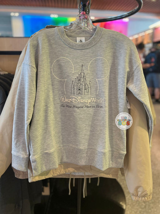 DLR/WDW - Mickey Icon Castle Park Logo Light Grey Pullover (Adult)