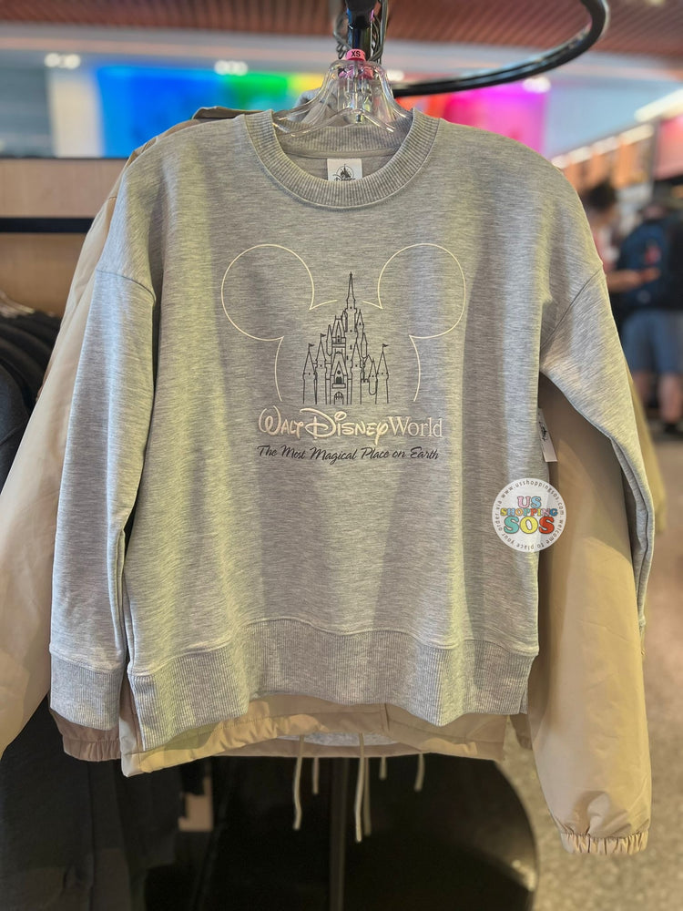 DLR/WDW - Mickey Icon Castle Park Logo Light Grey Pullover (Adult)
