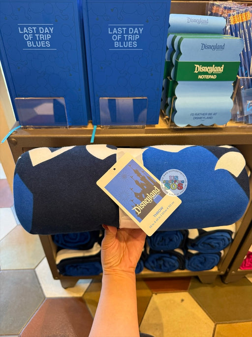 DLR/WDW - Logo Mania 2026 Last Day of Trip Blues - Cobalt Blue Park Logo Blanket Throw 50” x 60”
