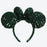 TDR - Minnie Fluff & Sequin Green Color Ear Headband (Release Date: Nov 8, 2024)