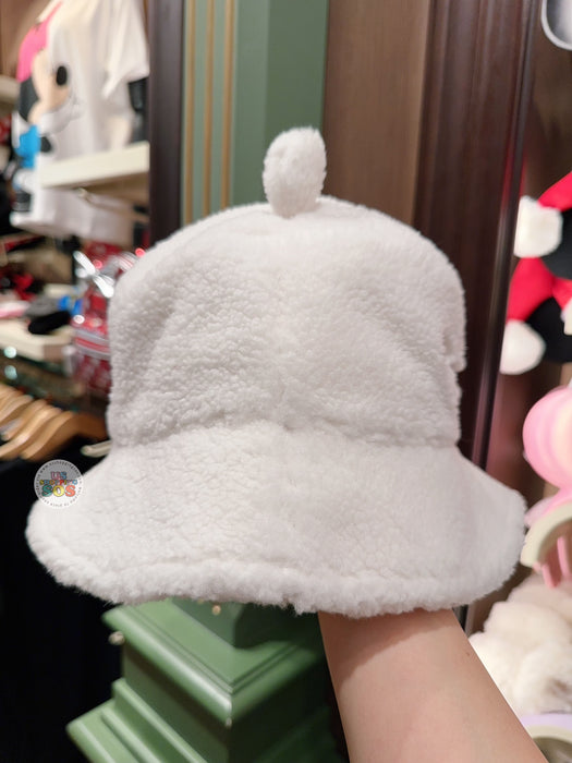 HKDL - White Winnie the Pooh Ears Fleece Bucket Hat for Adults