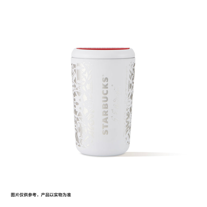 Starbucks United Kingdom White Abstract Phinney Stainless Steel