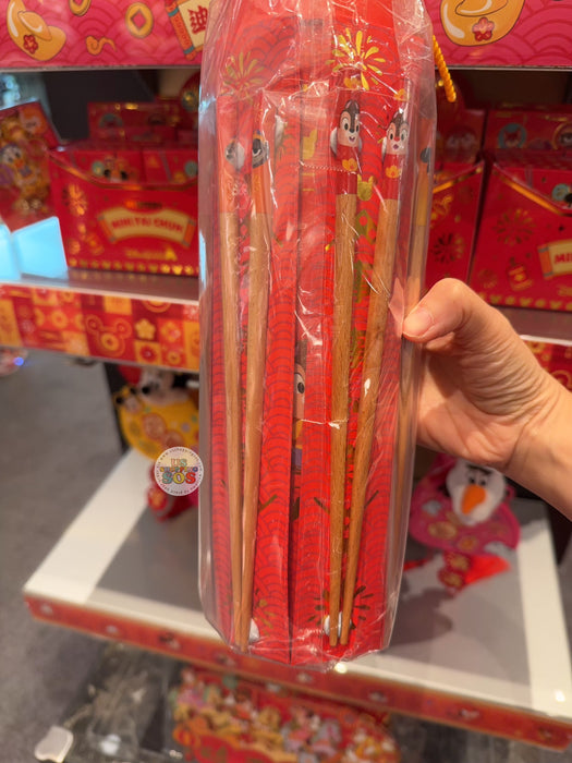 HKDL - 2026 Mickey & Friends Year of the Horse Chinese New Year Collection x Mickey & Friends  Wooden Chopsticks Set of 6