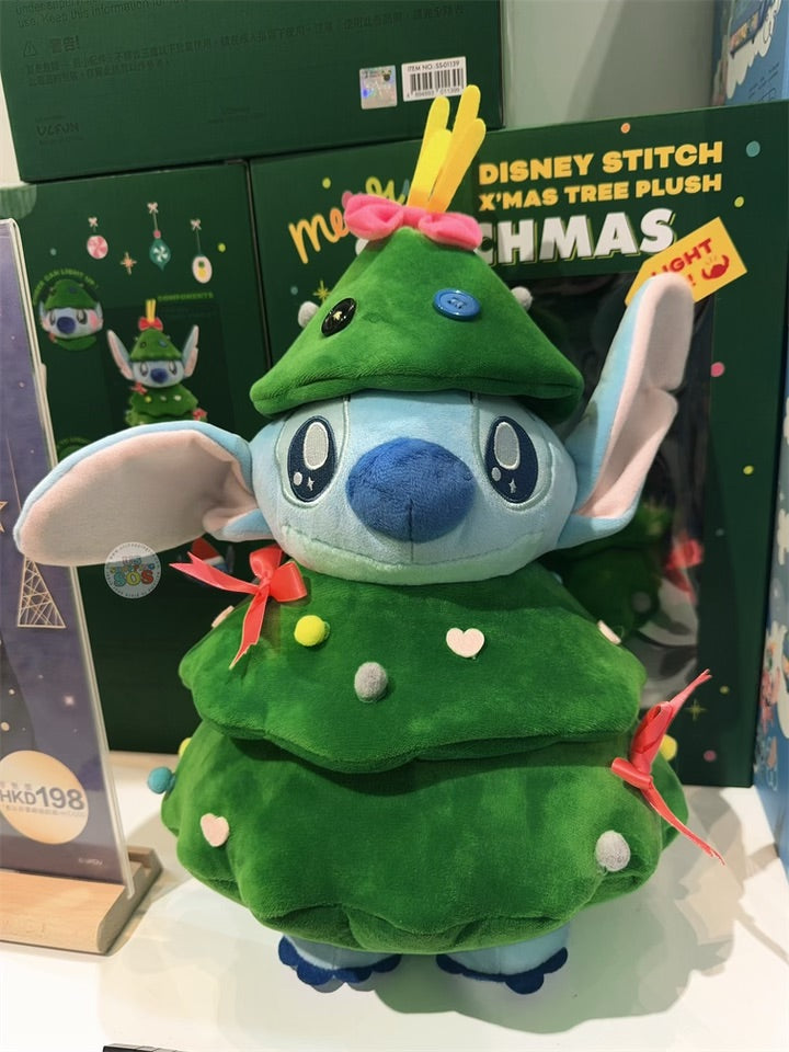 HK Disney Local License Collection- Disney Stitch X'MAS Tree Light Up Plush Toy Box Set