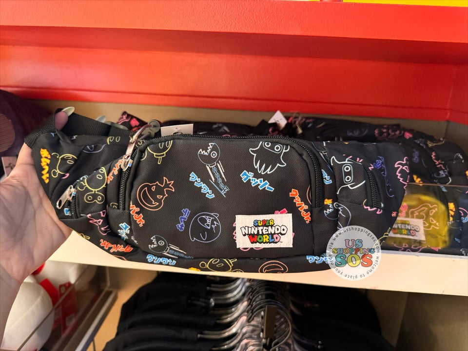 Universal Studios - Super Nintendo World - All-Over-Print Neon Katakana Fanny Pack