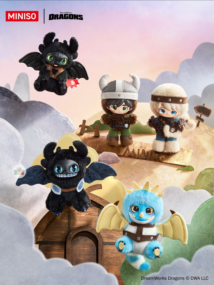 MINISO China - 2026 How to Train your Dragon The Dragon League Tale of Berk Vinyl Plush Keychain Blind Box
