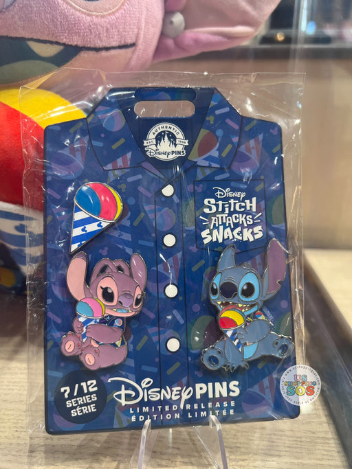 DLR/WDW - Stitch Attacks Snacks Limited Released Disney Pin Set - 7/12 Shaved Ice 🍧