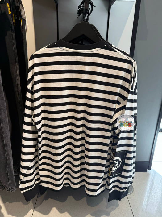 Universal Studios - UNIVRS Skeleton Minions Black and White Stripes Long Sleeve Shirt (Adult)