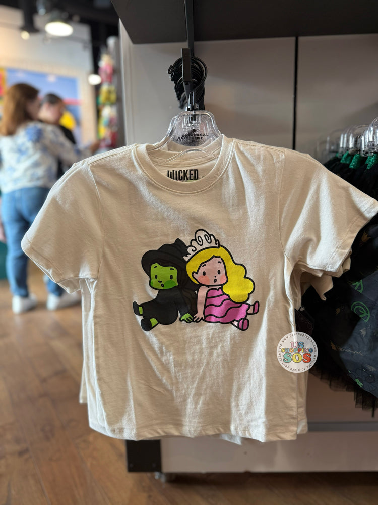 Universal Studios - Wicked: For Good Cutie - Elphaba & Glinda Cream T-Shirt (Youth)