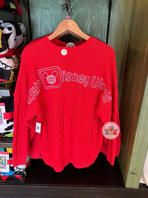 WDW - Spirit Jersey “Walt Disney World” Red Cable Knit Sweater