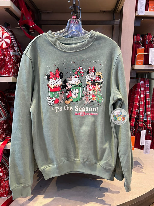 DLR/WDW - Mickey & Minnie ‘Tis the Season Mint Pullover (Adult)