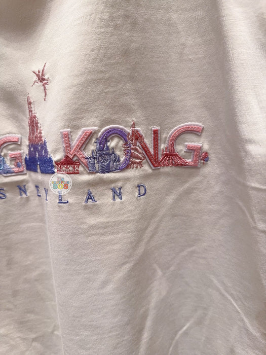 HKDL - 20th Anniversary Skyline Embroidery Wordings Tee/T Shirt for Adults (Color: White)