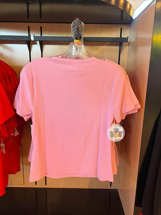 DLR/WDW - Classic Minnie Park Logo Embodied Pink Top (Adult)