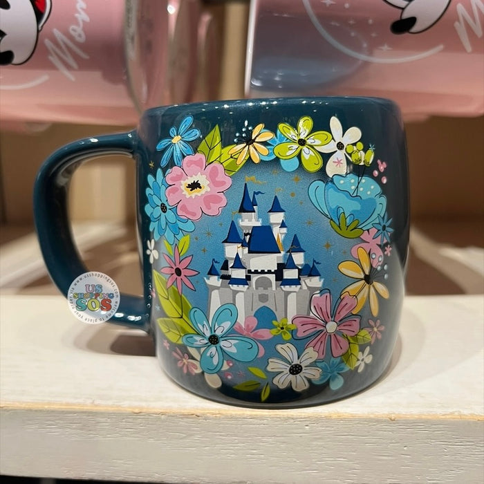 DLR/WDW - Castle & Flowers Wreath Ceramic Mug