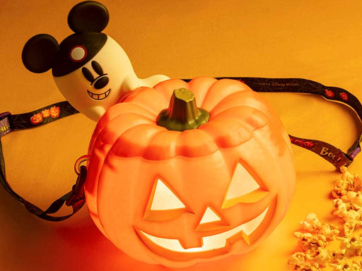 TDR - 2025 Mickey & Friends Disney Halloween "Spook Ghost Night!" Collection x Mickey Mouse Ghost with Pumpkin Light Up Popcorn Bucket (Release Date: Sept 16, 2025)