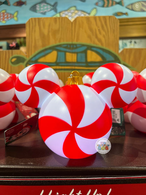 DLR/WDW - Christmas 2025 - Mickey Icon Peppermint Candy Light-Up Decor