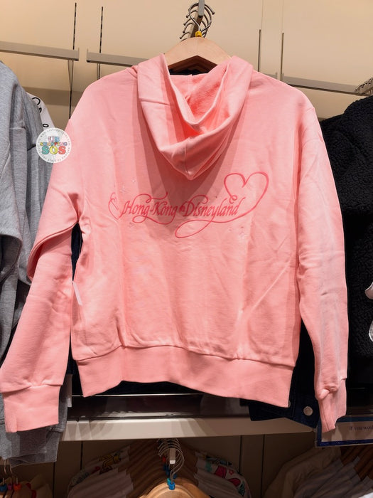 HKDL - 2026 Hong Kong Disneyland Castle & Heart Zip Hoodie for Adults (Color: Pink)