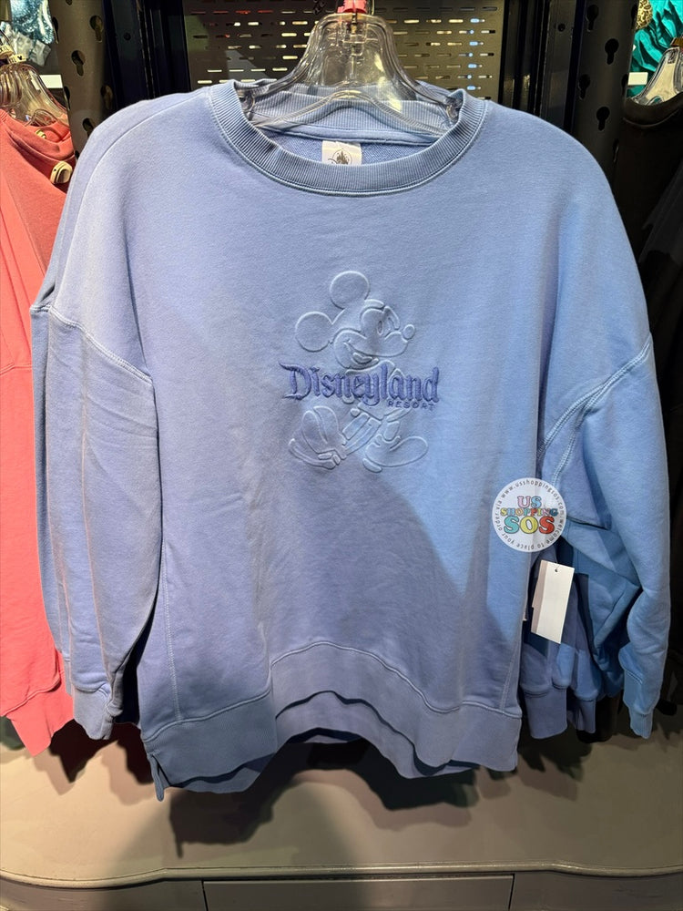 DLR/WDW - Classic Mickey Embroidered Park Logo Sky Blue Pullover (Adult)