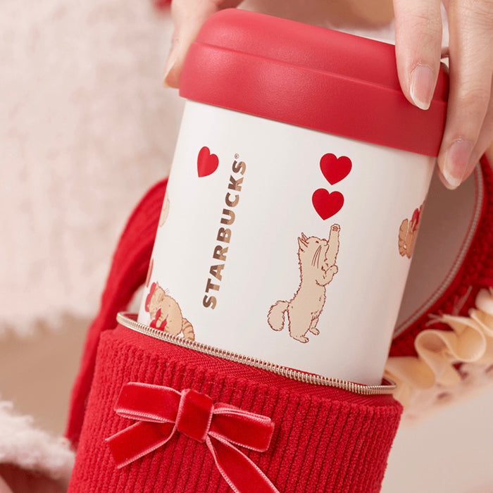 Starbucks China - Valentine’s Pink Kitty 2024 - 5. Kitty Stainless Steel Cup + Carrier 345ml