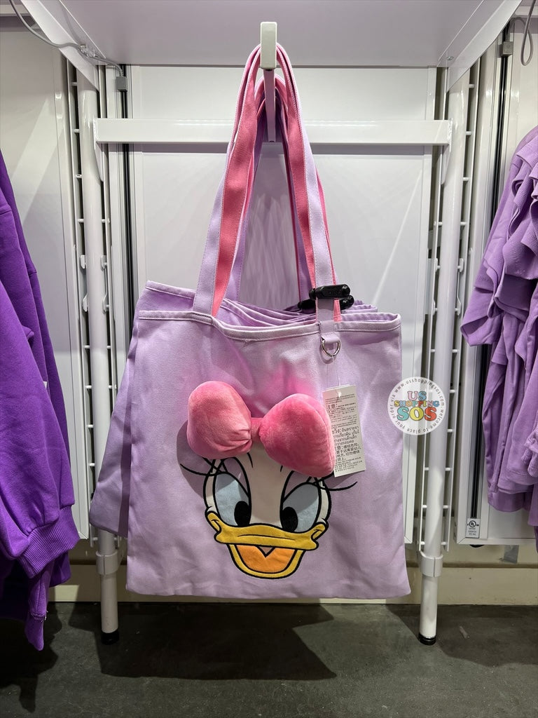 DLR/WDW - Daisy Duck Face Icon Lavender Canvas Tote — USShoppingSOS