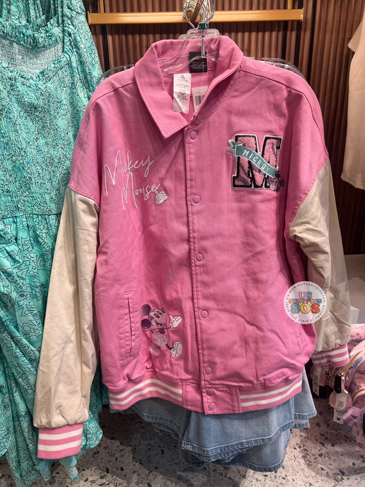 On Hand!! DLR/WDW - Her Universe The Original Mickey Pink/Cream Denim Jacket (Adult) - Size L