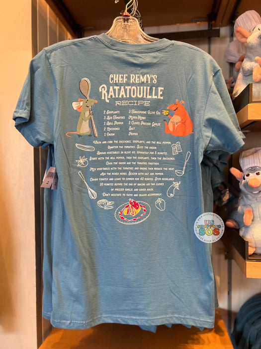 DLR - Ratatouille - Remy & Emile “Chef Remy Ratatouille’s Recipe” Steel Blue Graphic T-shirt (Adult)