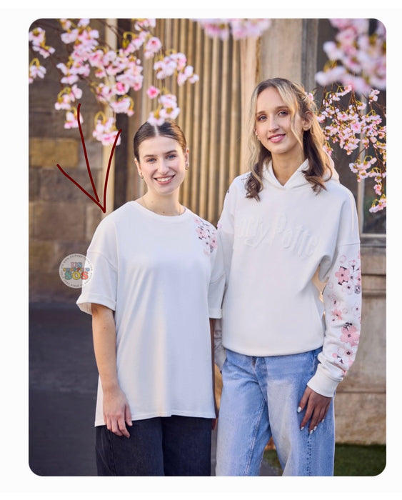 Warner Bros. Studio Tour Tokyo – The Making of Harry Potter Exclusive x 2026 Color Pop Sakura Collection - White Sakura T Shirt for Adults (Release Date: Feb 25, 2026)