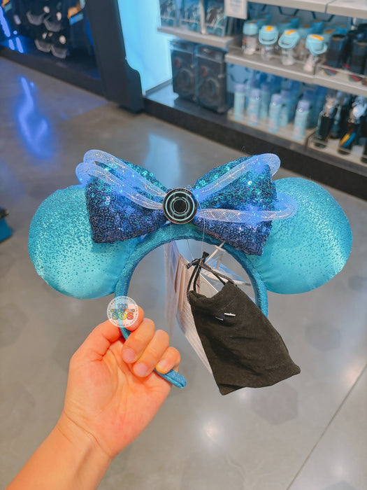 SHDL - Tron Minnie Mouse ‘Light Up’ Bow Sequin Ear Headband Color Blue